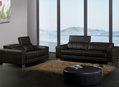 Sofagarnitur 3+2+1 Sitzer Set Design Sofas Polster Leder Couchen Relax