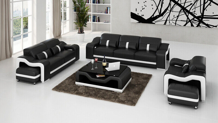 Sofagarnitur 321 Sitzer Set Design Sofas Polster Couchen Leder Relax