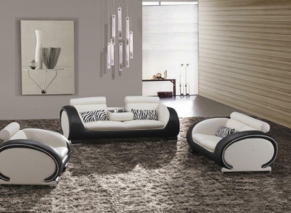 Sofagarnitur 3+2+1 Sitzer Set Design Sofas Polster Leder Couchen Modern