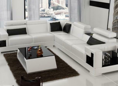 Designer Sofa Couch Ecksofa Leder Wohnlandschaft Textil Polster Garnitur