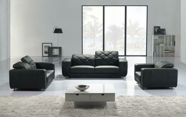 Ledersofa Wohnlandschaft 3+2 Sitzer Garnitur Design Modern Sofa Leder