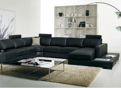 Ledersofa Designer Sofa U Form Wohnlandschaft Couch Deko Polster Ecksofa