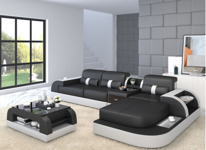 Ecksofa L Form Wohnlandschaft Sofa Couch Polster Ecke Garnitur Leder