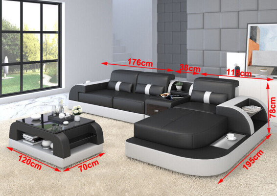 Ecksofa L Form Wohnlandschaft Sofa Couch Polster Ecke Garnitur Leder