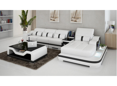 Ecksofa Stoff LForm Bettfunktion Couch Design Polster Textil Leder Eck