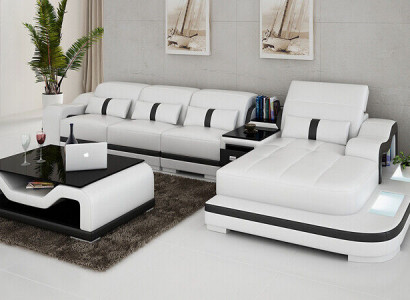 Ecksofa Stoff LForm Bettfunktion Couch Design Polster Textil Leder Eck