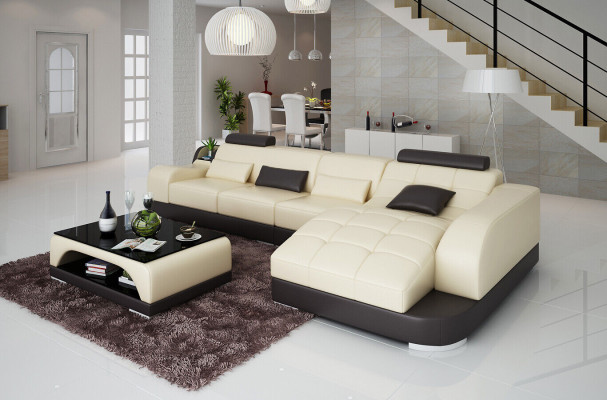 Ecksofa L Form Stoff Couch Wohnlandschaft Garnitur Design Modern Sofa