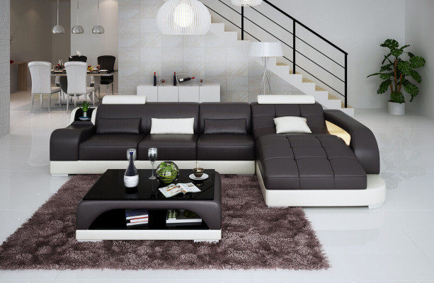 Ecksofa L Form Stoff Couch Wohnlandschaft Garnitur Design Modern Sofa