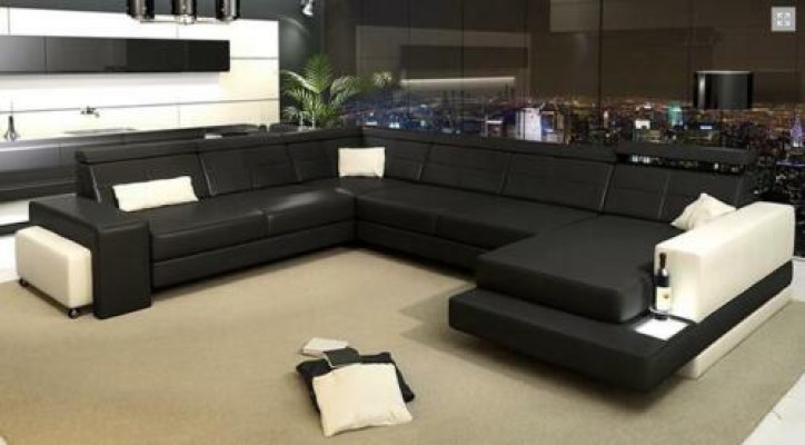 Designer Garnitur Eckgarnitur Wohnlandschaft U-Form Couch Ecksofa Polster