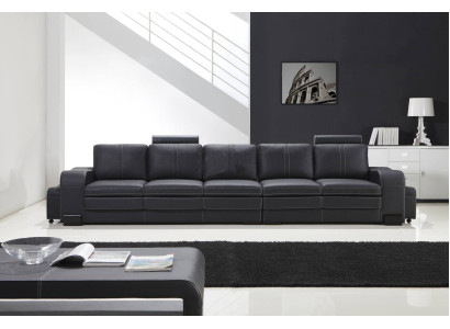 Design Polster Luxus Sitz Sofa Couch Leder Textil Sofa 5 Sitzer Fünfsitzer xlmoebel