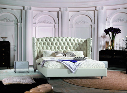 Luxus Designer Bett Chesterfield Lederbett Polsterbett Schlafzimmer Ehe