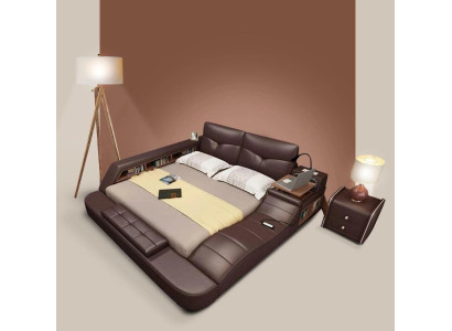 Luxus Leder Design Polster Betten Doppel Modernes Bett Deko Ehe Exclusiv