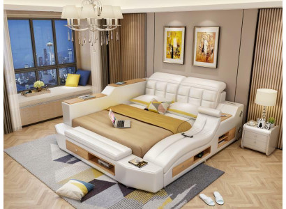 Funktion Bett Doppelbett Lederbett Betten Leder Polster Schlafzimmer Ehe