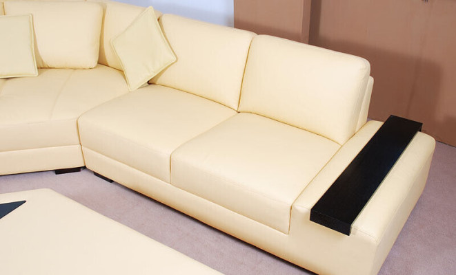 Designer Sofa Couch Ecksofa mit Hocker Garnitur Polster Wohnlandschaft