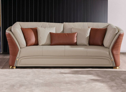 Wohnlandschaft Sofas Couch Polster Sofa 3 Sitzer Garnitur Ledersofa Modern Neu