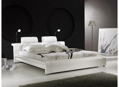 Design Doppelbett Lederbett Betten Bett Polster Leder Schlafzimmer Ehe