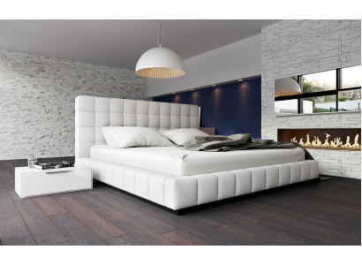 Designer Polsterbett Bett Weiß Betten Lederbett Doppelbett Ehebett Designerbett