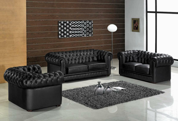 Chesterfield Couchen Sofas Polster Leder 32 Sitzer Sofagarnitur Garnituren Set