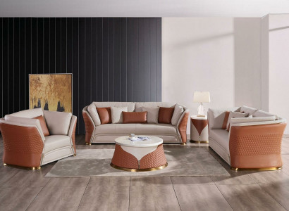 Couchen Sofas Polster Leder 32 Sitzer Sofagarnitur Set Designer Garnituren