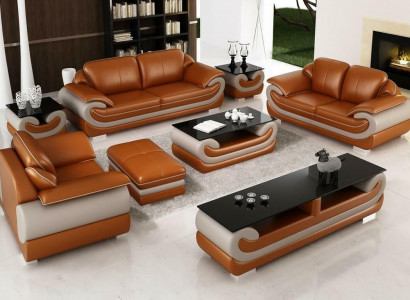 Ledersofa Couch Wohnlandschaft 3+2 Sitzer Garnitur Design Modern Sofa xlmoebel.ch