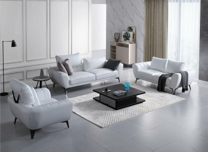 Ledersofa Couch Wohnlandschaft 3+2 Sitzer Garnitur Design Modern Sofa