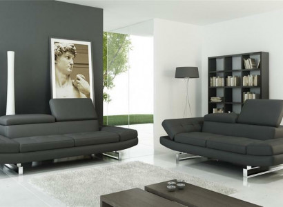 Garnituren Ledersofa Wohnlandschaft 3+2 Sitzer Garnitur Design Modern