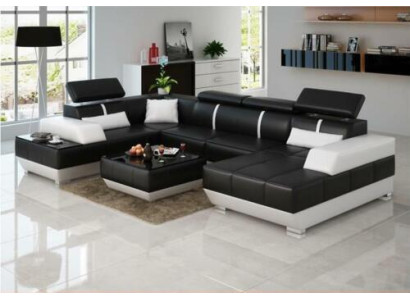 Design Wohnlandschaft U Form big Ecksofa Sofa Couch Polster xxl Garnitur