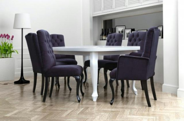 6x Chesterfield Sessel Lehn Textil Sitz Polster Stuhl Designer Esszimmer Stühle