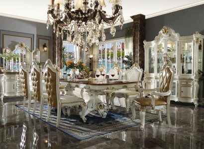 Anrichte Luxus Schaufenster Schrank Vitrine Glas Antik Stil Barock Rokoko