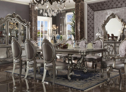 Anrichte Luxus Schaufenster Vitrine Schrank Glas Antik Stil Barock Rokoko