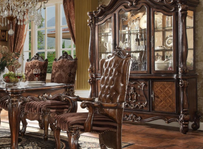 Luxus Vitrine Vitrinen Schrank Holz Eckschrank Eckvitrine Glas Neu Barock