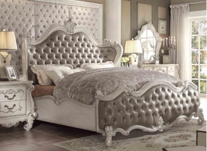 Designer Bett Schlafzimmer Betten Leder Hotel Polster Chesterfield Neu