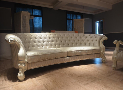 Sofa 4 Sitzer Couch design Polster Chesterfield Sitz Garnitur Leder Textil 