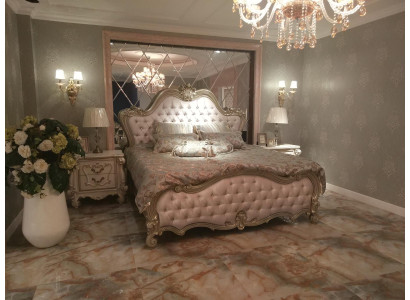 Chesterfield Doppelbett Bett Ehebett Design Luxus Betten Barock Antik Stil