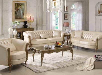 Ledersofa Sofagarnitur 3+2+1 Sitzer Set Garnitur Polstersofa Couch Sofa Couchen