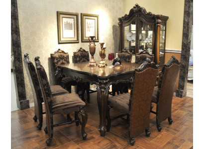 Klassischer Tisch Esstisch Holz Esszimmer Garnitur 8x Stuhl Set Stühle