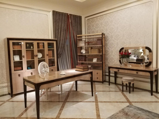 Büro Office Kanzlei Tisch Regal Akten Schrank Schreib Moderner Holz