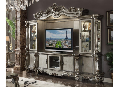 Wohnwand TV-Wand Anbauwand Wohnzimmer Schrank Geschnitzte Möbel