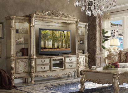 TV Wand Holz Stil Barock Regal Wohnzimmer Möbel Schrank neu Klassische