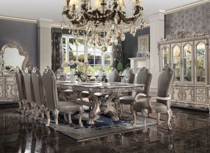 Esszimmer Komplette Garnitur Tisch Anrichte 10x Stuhl Set Vitrine Barock 14tlg.