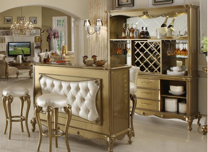 Moderne Barganitur Designer Chesterfield Bartisch mit 2x Barhocker Komplettes Set 3 tlg.