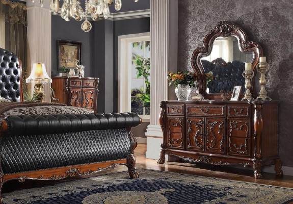 Kommoden Schrank mit Spiegel Edle Kommode Buffet Barock Rokoko Holz neu Anrichte