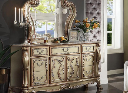 Edle Kommode Buffet Kommoden Schrank + Spiegel Barock Rokoko Anrichte Holz neu