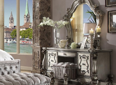 Klassischer Schminktisch Spiegel Luxus Konsole Kommode Schlafzimmer Barock neu