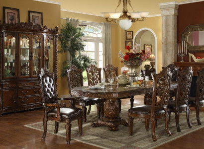 Barock Rokoko Stil Möbel Esstisch Tische Garnitur Esszimmer Geschnitzter