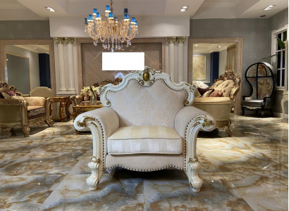 Textil Sessel 1 Sitzer Sofa Polster Sofas Design Klassische Luxus Barock