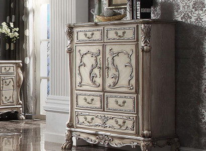 Barock Kommode Schrank Luxus Kommoden Schrank Regal Konsole Möbel Silber Regale