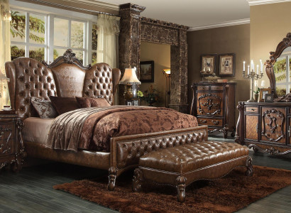 Design Schlafzimmer 6 tlg. Schlafzimmer Komplett Deko Set Bett Nachttisch