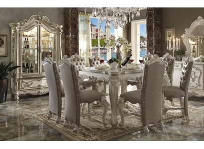 Graues Esszimmer Set Vitrine Esstisch Garnitur 8x Stühle Tisch Gruppe 10tlg. Set