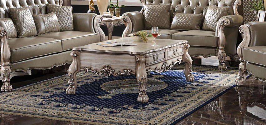 Couchtisch Tisch Sofa Tische Beistelltisch Wohnzimmer Design Beige Holz Barock